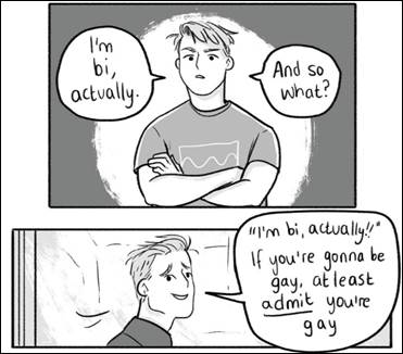 A comic strip of a person with his arms crossed
Description automatically generated