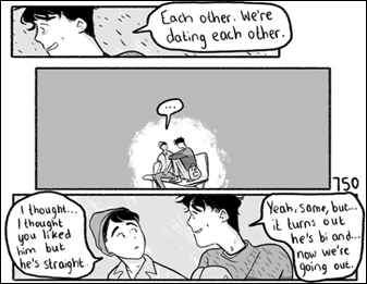 A comic strip of two men
Description automatically generated